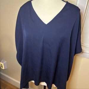 Diane‎ Von furstenberg Silk Blend Blouse Top Womens P fitting V-Neck Blue Top